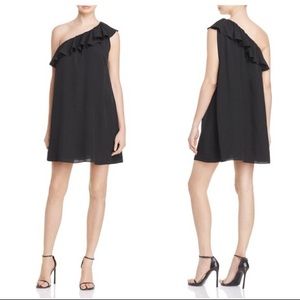 French Connection One Shoulder Polly Plains Dress